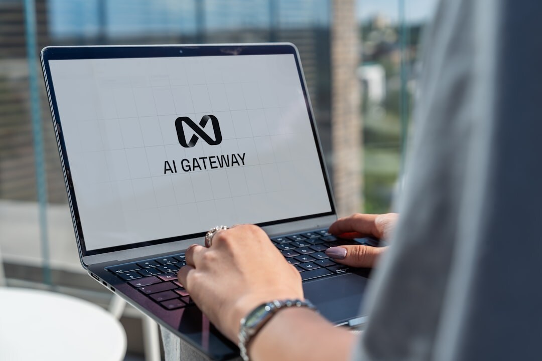 professional using ai tools on laptop