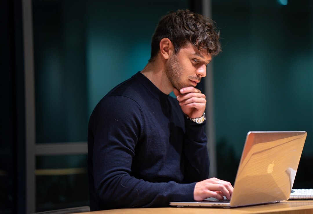 person studying on laptop
